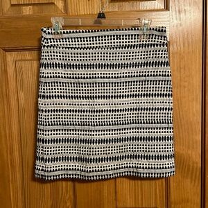 Loft Black and White Patterned Women’s Skirt